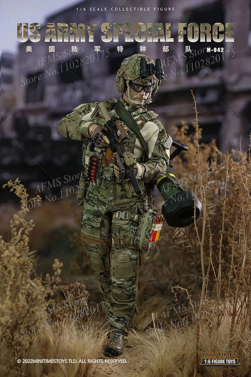 MINITIMES-US陸軍特殊部隊チームのアクションフィギュア、m042、1:6スケール、男子兵士、ブラッドピット、フルセット、12インチ