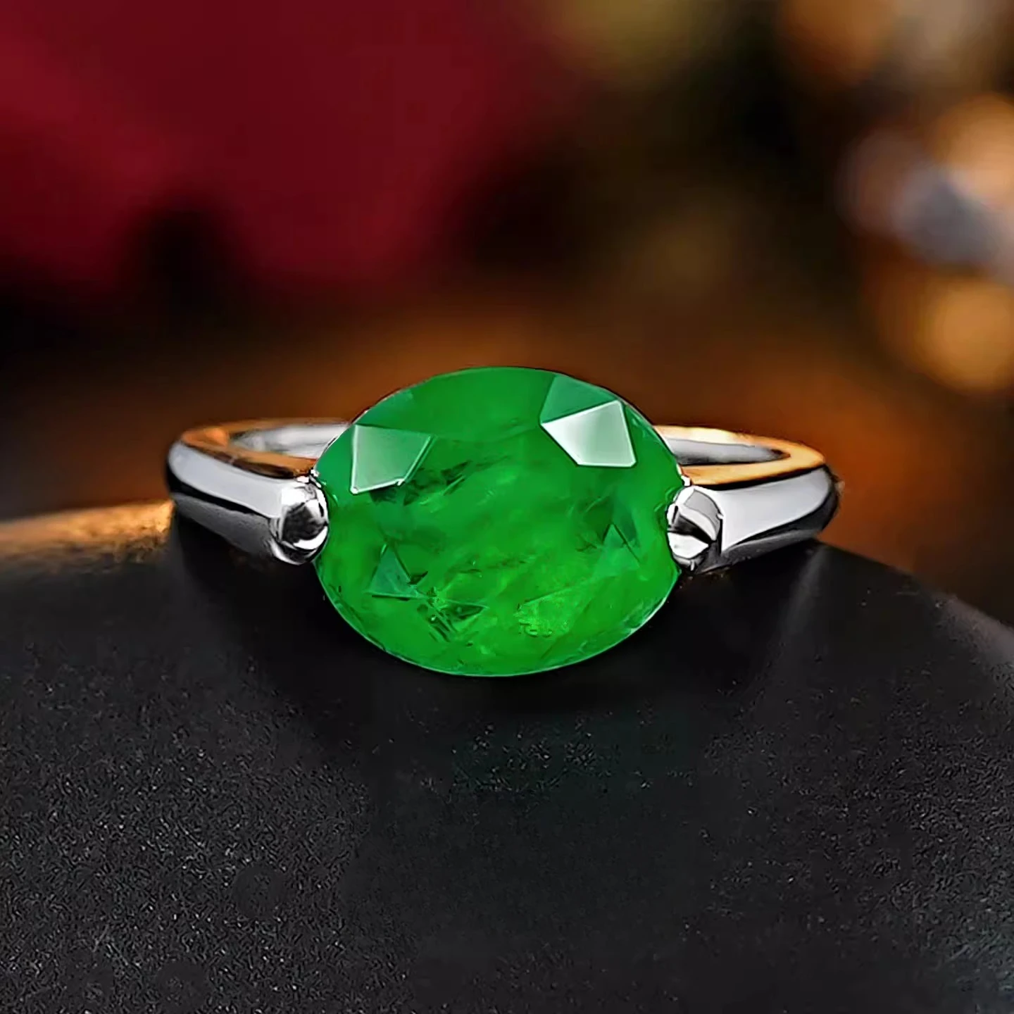 

Серебряное кольцо S925 с зеленым цирконом 5 карат, минималистичный дизайн, уникальный набор, ювелирное украшение для женщин