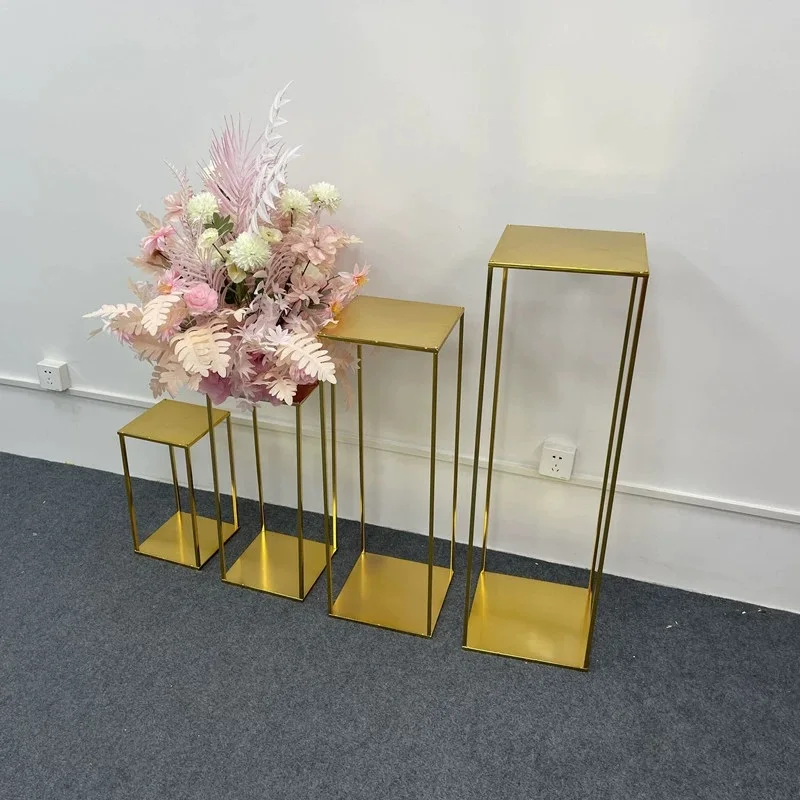 

Wedding Arch Gold-Plated Geometric Flower Stand Home Decoration Shiny Metal Iron Rectangle Square Frame Backdrop decoration