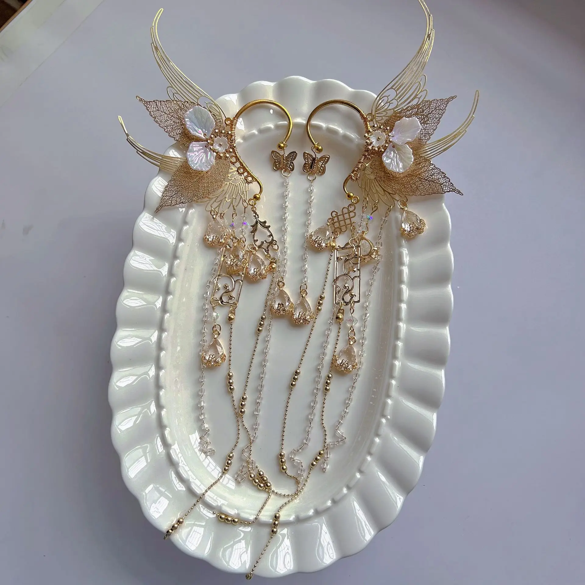 Boucles d'oreilles elfe, Costume ancien, accessoires de fée, douce princesse, accessoires Hanfu suspendus, accessoires Super féeriques, nouvelle collection 2025