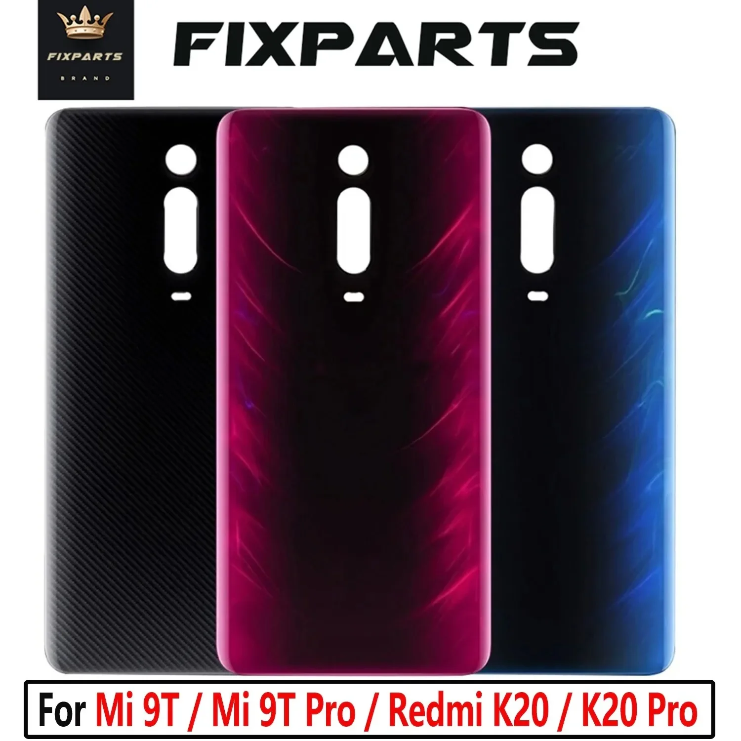 

For Redmi K20 Battery Cover Back Glass Panel Rear Door Case For Xiaomi Mi 9T Pro Back Cover With Adhesive