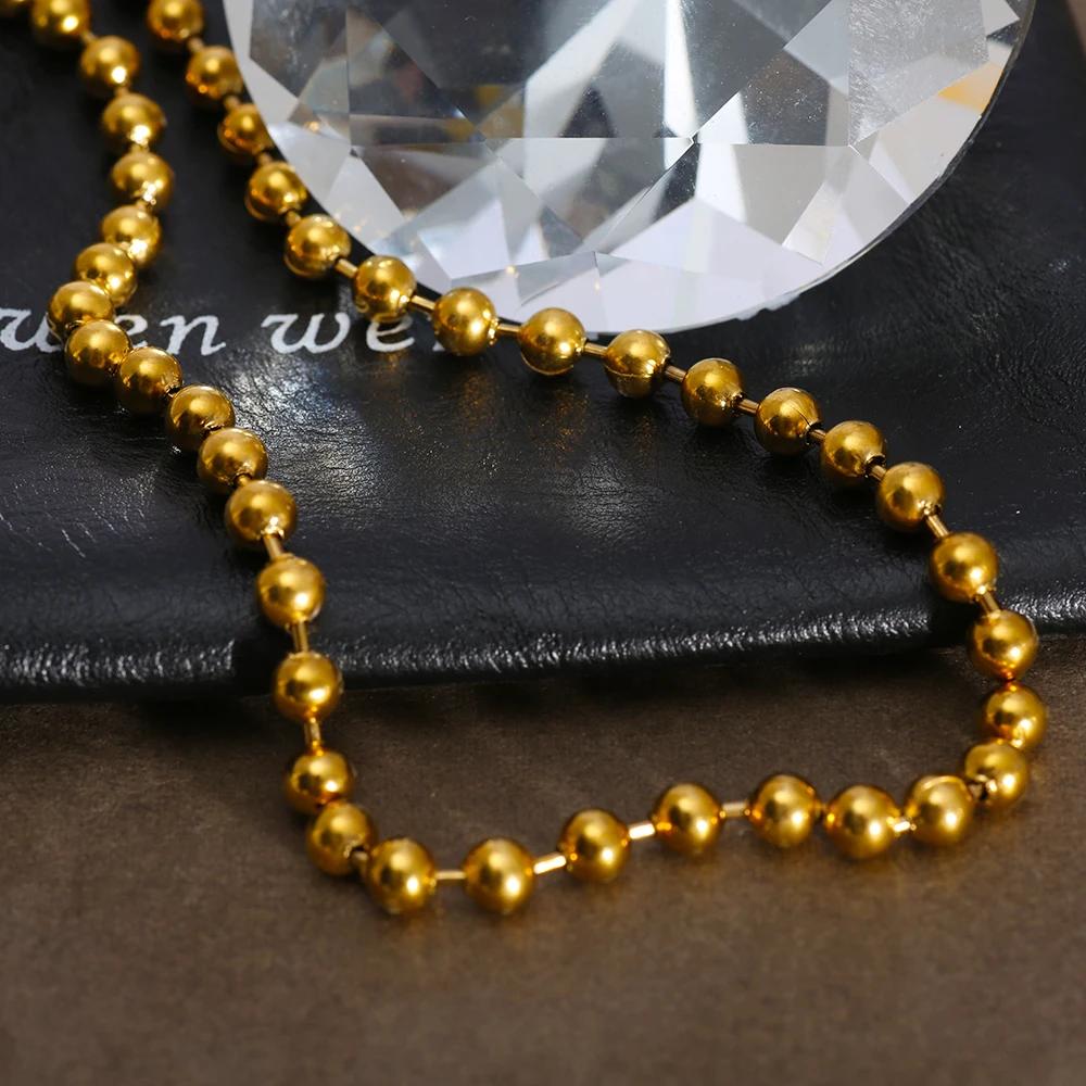

Luxury Stainless Steel 18K Gold round Bead Necklace Versatile Ins Style New Model Fashion Jewelry Accessory