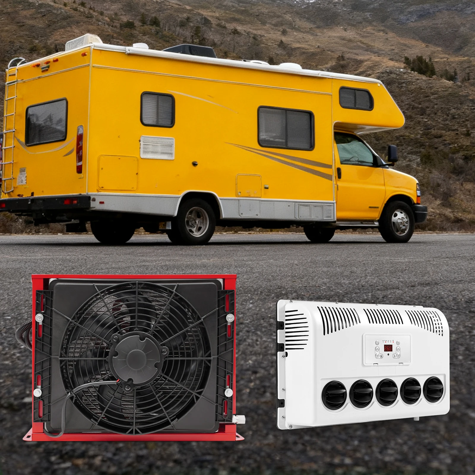 

Автомобильный кондиционер для кабины грузовика, сплит-система, подходит для полуприцепов, автобусов, автодомов, мини-сплит-система, универсальный кондиционер для автофургонов