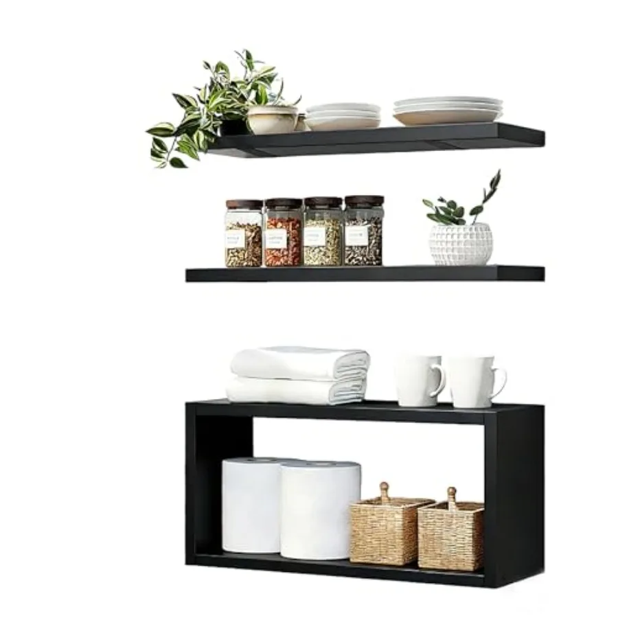

Wall Mounted Floating Shelf, c Long for Bedroom Living Room Kitchen Staircase Bathroom Above Toilet Wall Decoration Book Storag