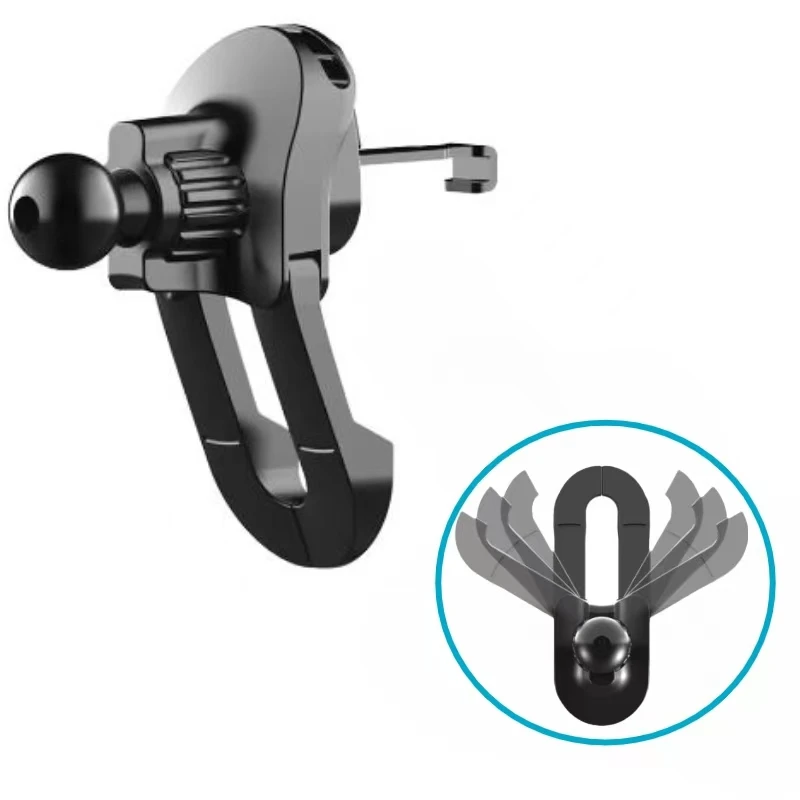 360 Degree Rotating Car Phone Holder Bullhead Shaped Air Outlet Metal Clamp 17mm Ball Head Base For Universal Cell Phone Support