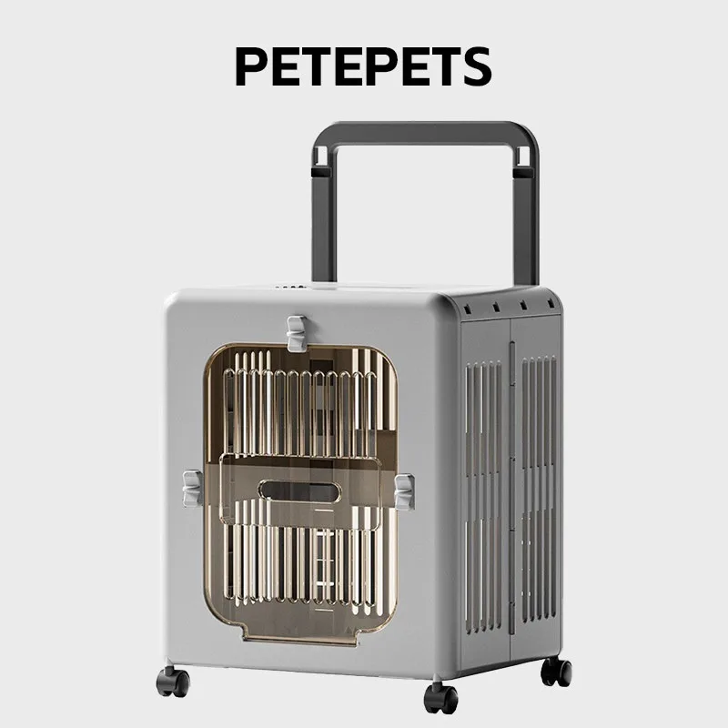 Collapsible Pet Travel Luggage Detachable Large Capacity Cat Carrier Trolley Case Outdoor Cat Dog Rolling Bag With Wheels