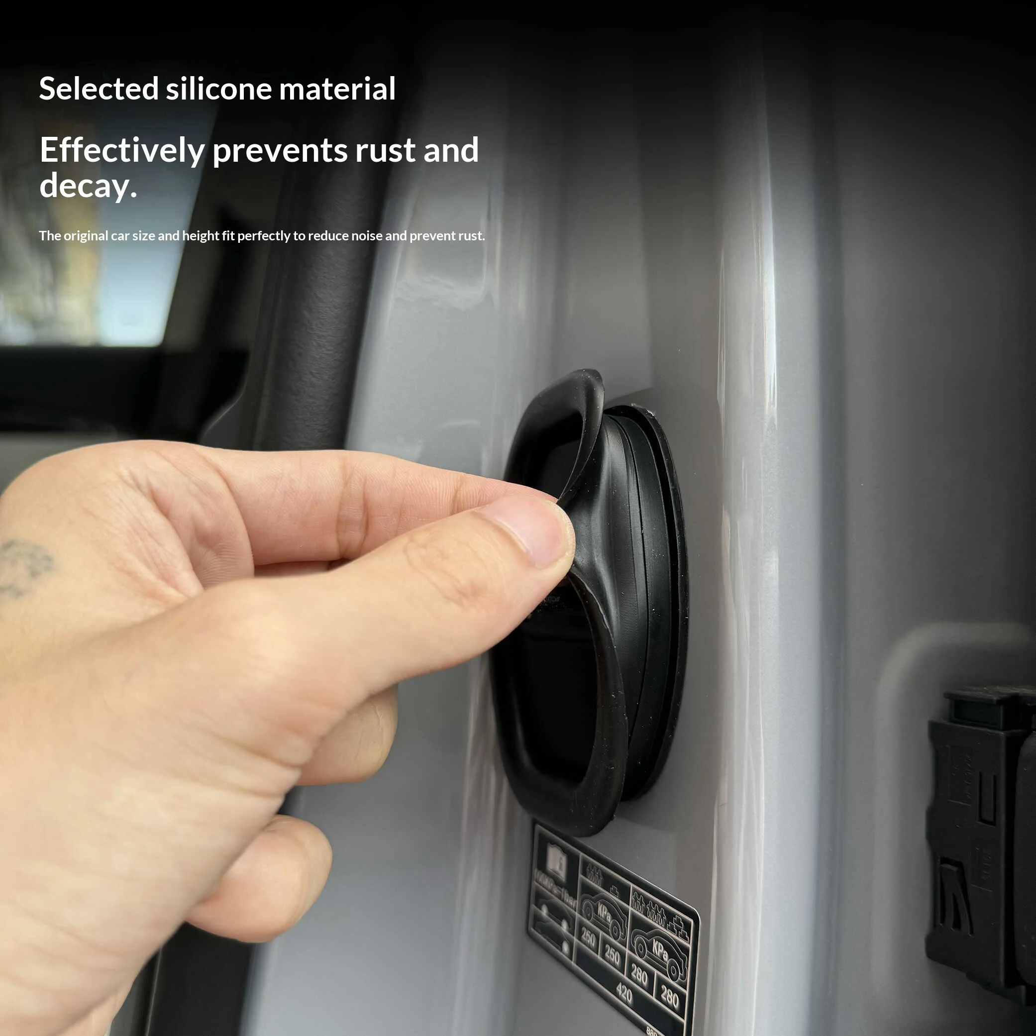 For Geely Galaxy E5/EX5 Car Door Lock Protective Cover Silicone Pad Mute Shock Absorption Rust Proof Noise Reduction Guard