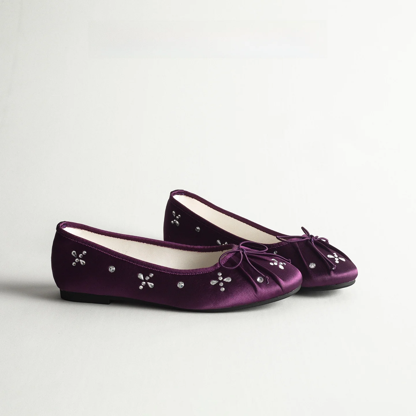 ballet-flat-shoes-women's-knot-slip-on-satin-surface-low-cut-single-shoes-versatile-commuting-grandmother-shoes