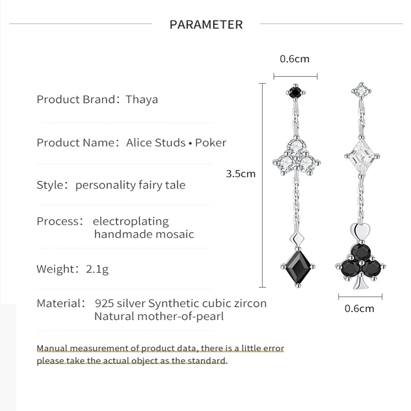 Thaya Fairy Tales Series Silver Drop Earrings Original Design 925 Silver Crystal Earring For Women Engagement Gift Fine Jewerlry