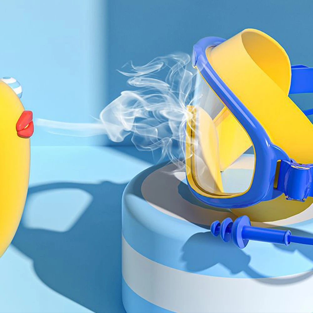 نظارات سباحة للحماية من الأشعة فوق البنفسجية، نظارات رياضية للسباحة مقاومة للماء مع سدادات أذن بإطار كبير للغوص والغطس للأطفال #4