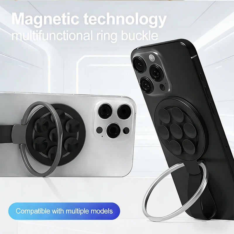 

Магнитный кронштейн для телефона, кольцо с пряжкой, подставка для iPhone 16, 17, настенное зеркало на присоске, кольцо на палец, магнитный держатель для Magsafe