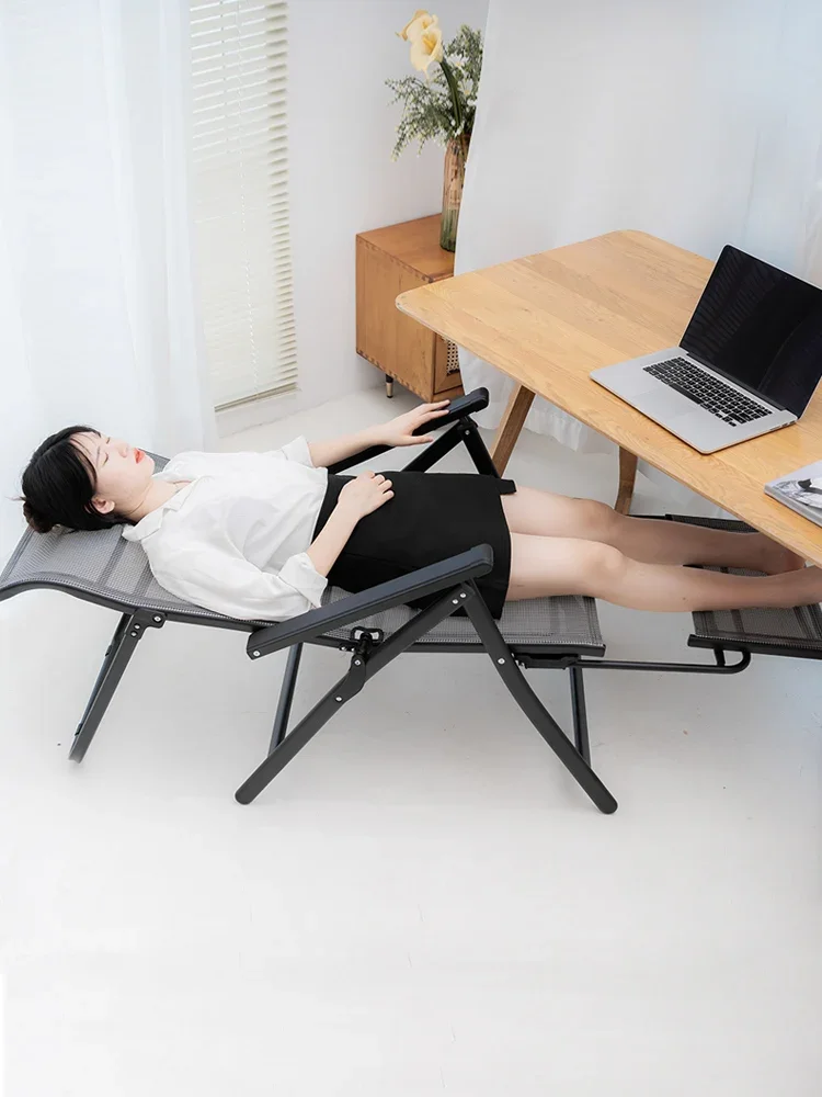 A simple bed and afternoon sleeping device that can be used as a sleeping chair for both sitting and lying purposes