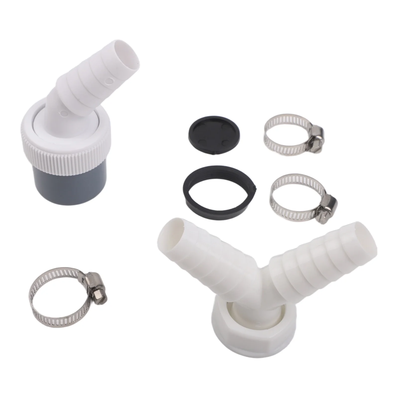 Laundry Room 30 40mm Washing Machine Hose Efficient Drainage Installation Kit Stainless Steel Clamps Y-shaped Splitter