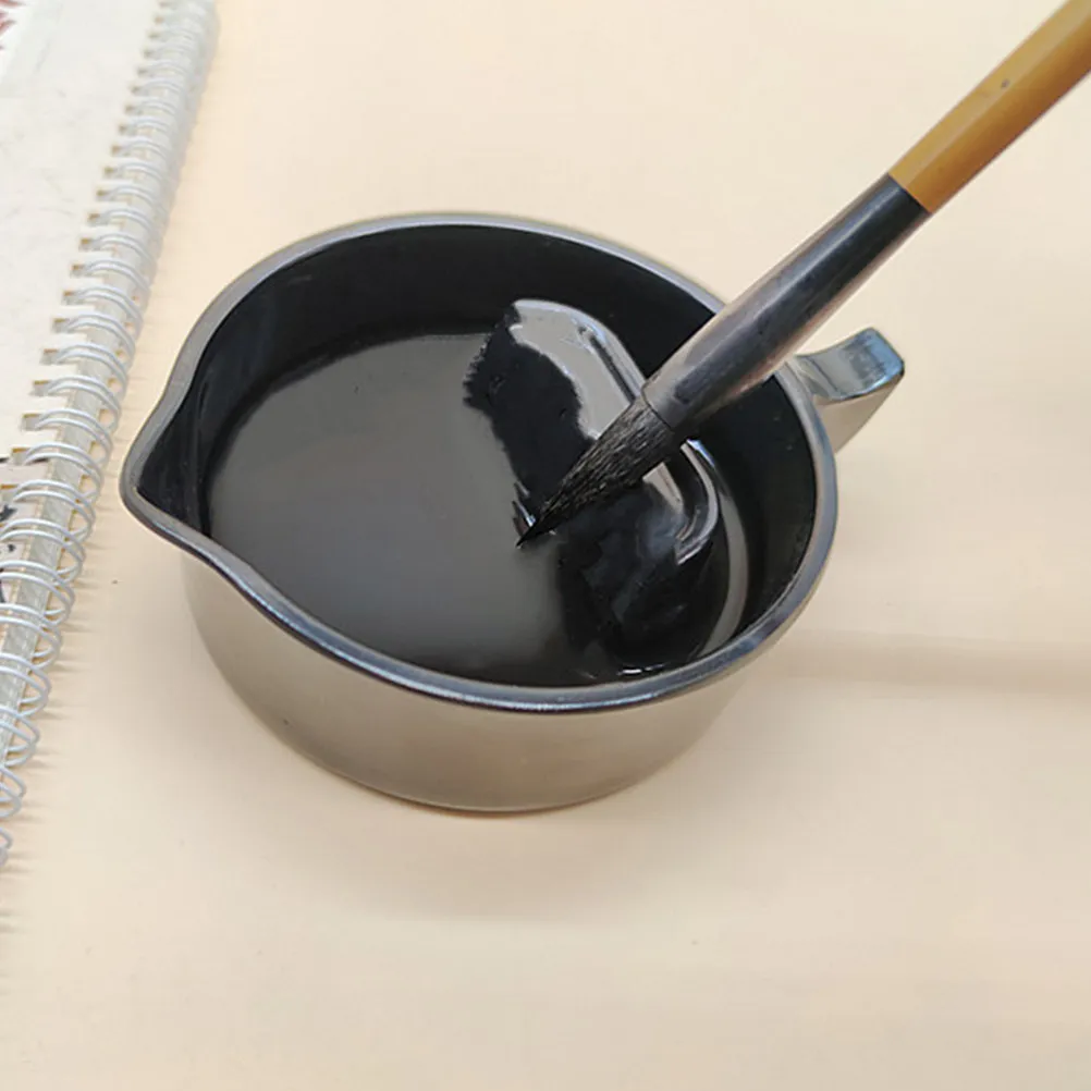1Pcs Multipurpose Ink Disc with Cover Calligraphy Ink Duct Brush Cleaning Holder Storage Container for Oriental Writing Art