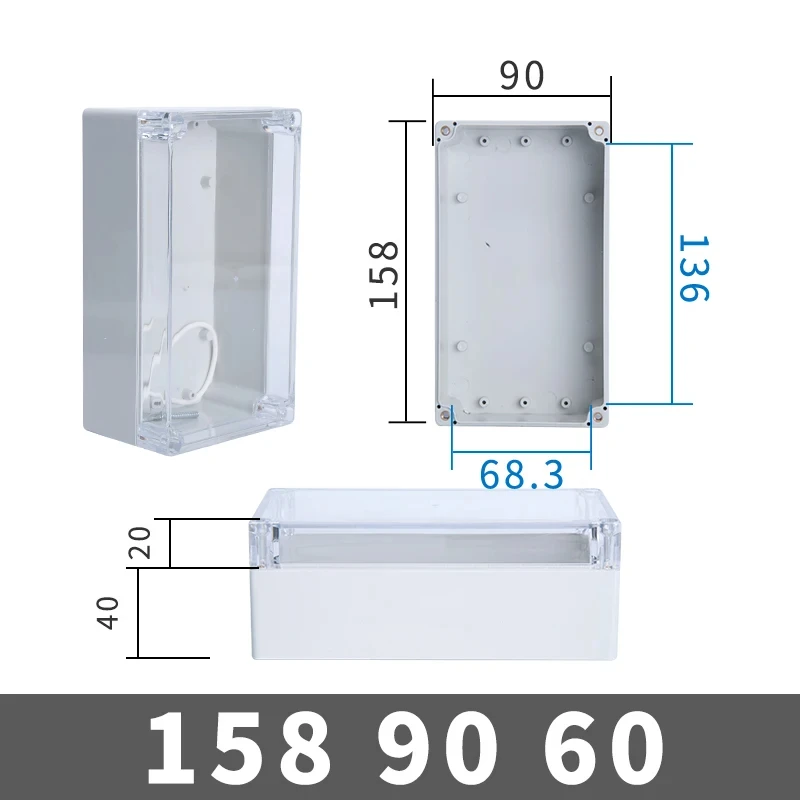 IP67 Kunststoff Transparent Box Wasserdichtes Gehäuse Elektronisches Projekt Außeninstrument Elektrische Projektbox Anschlussgehäuse