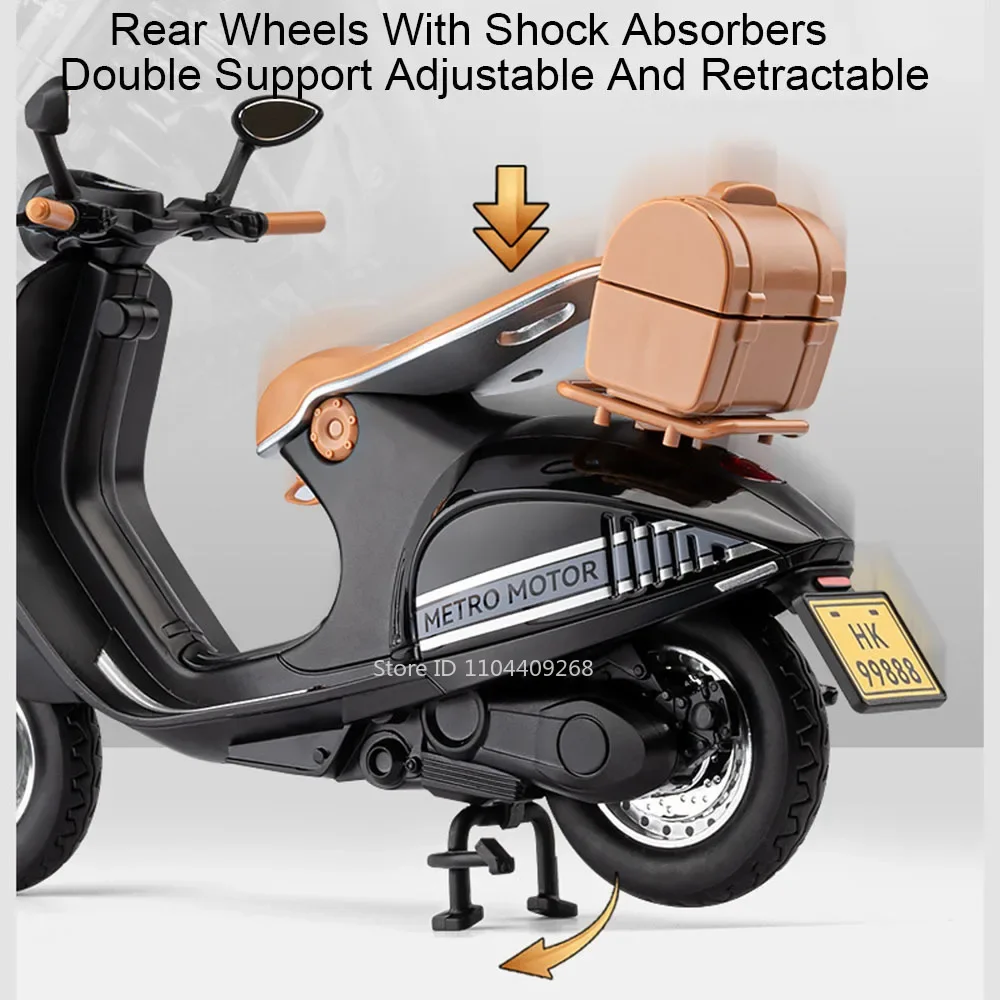 1:12 Retro Motorcycle Sportster S Model Toy Shock Absorption Linkage Steering Alloy Diecast Sound Light Motor Models Boys Gifts