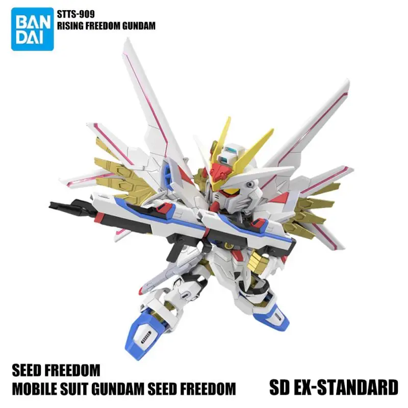 New Classic Bandai Anime Gundam Set Seed Freedom Series SD Mighty Strike Rising Gundam Action Doll Model Set Toy Children's Gift