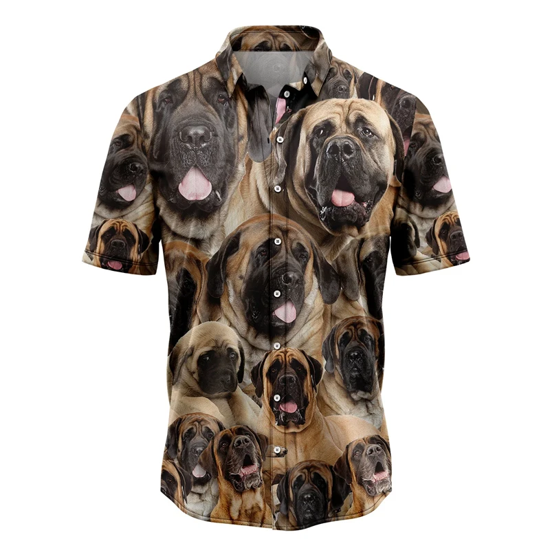 2024 Funny Dogs Shirts For Men 3d Printed Men's Hawaiian Shirt Beach 6XL Short Sleeve Fashion Tops Tee Shirt Man Blouse Camisa