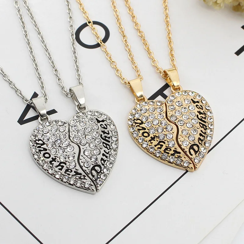 2/3pcs Mother Daughter Necklaces for Women Girls Kawaii Mom Sisters Heart Shaped Pendant Chain Magnet Jewelry Mother's Day Gift - view 2