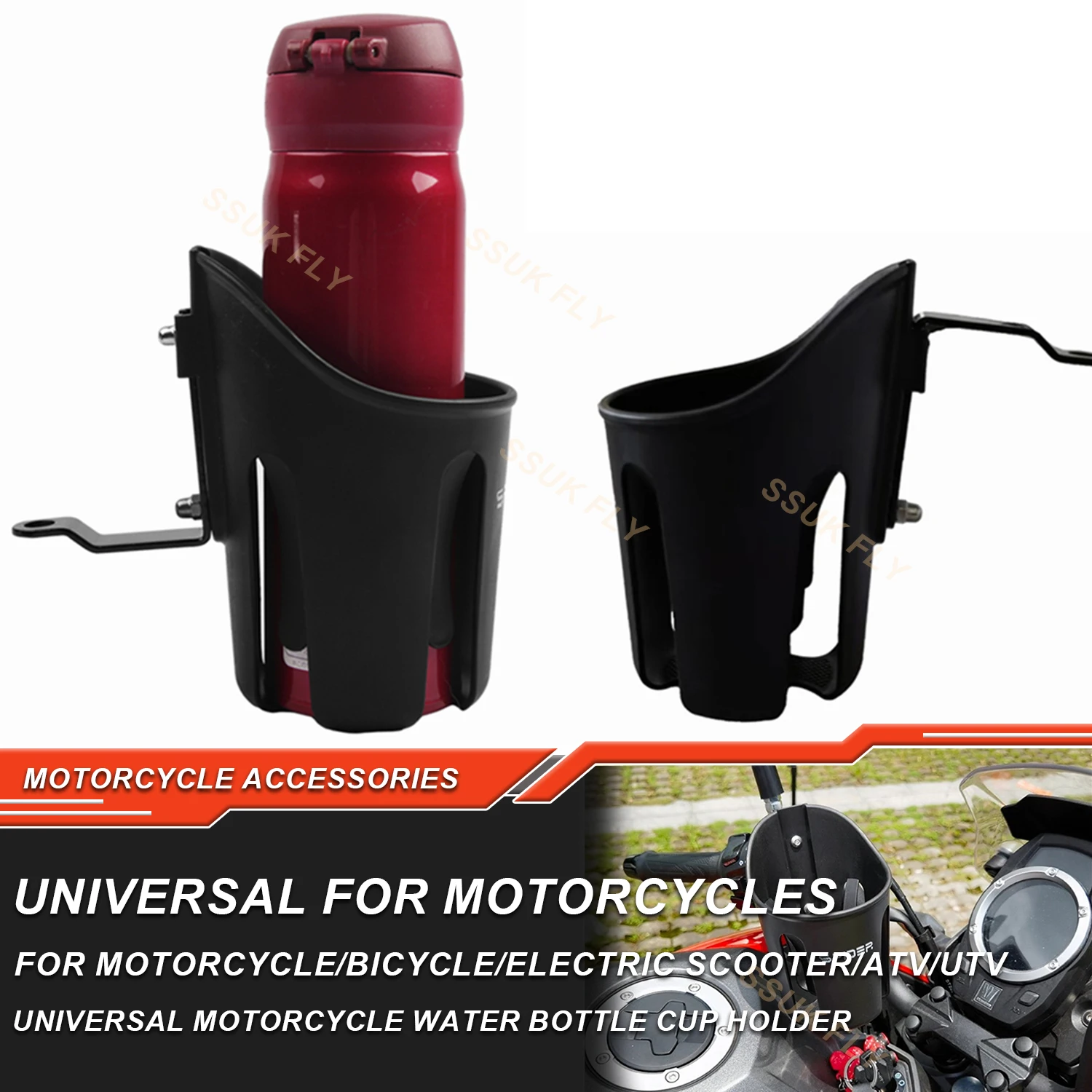 

Universal Motorcycle Water Bottle Cup Holder Motorcycle Handlebar Drink Bottle Holder Nylon Adjustable Cup Holder Accessories