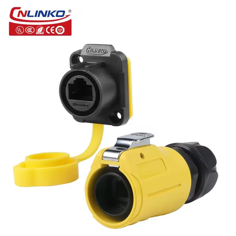 Cnlinko Lp20 M20 Luchtvaart Waterdichte Rj45 Lassen 8pin Cat6 Panel Socket Stekker Signaal Connector Voor Pc Tv Ethernet Router Switch