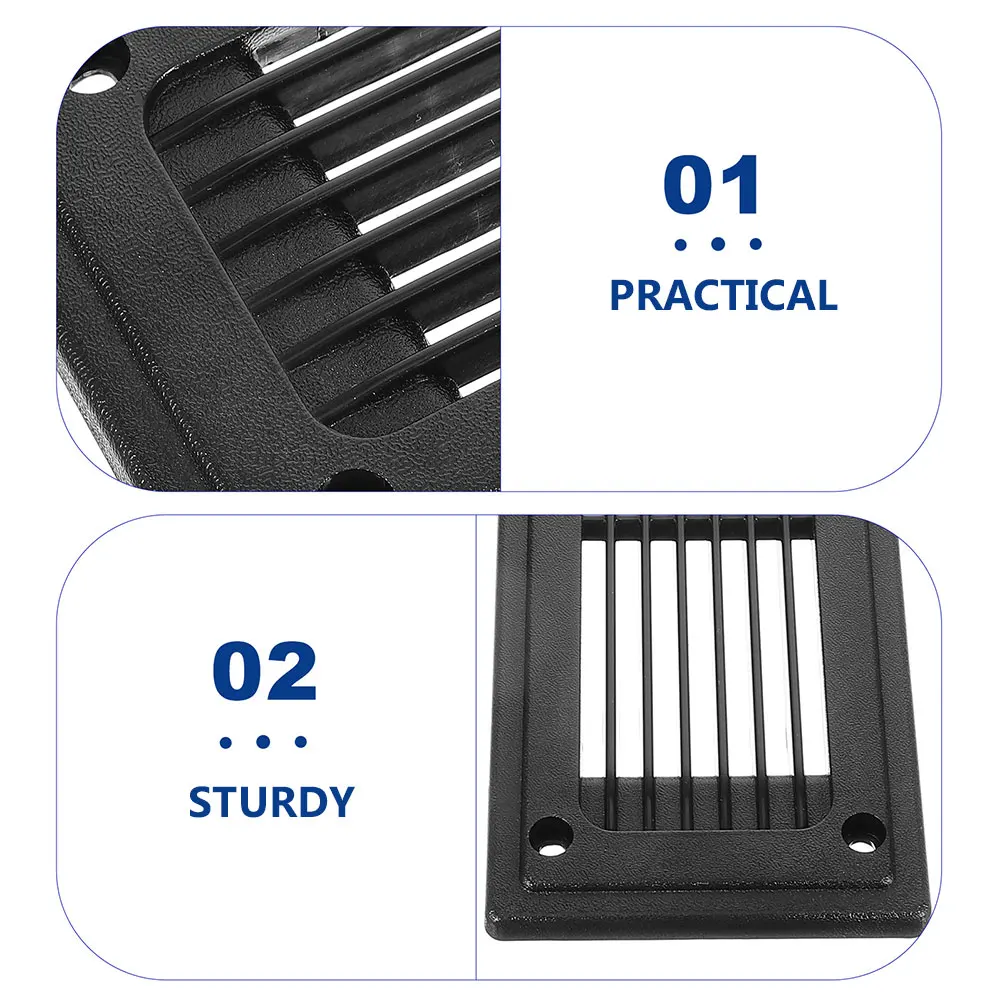 2 pcs Black Metal Louvered Grill Cover For Central Air Conditioning Floor Ventilation Grille Rv Bus Trailer Outlet Adjustable