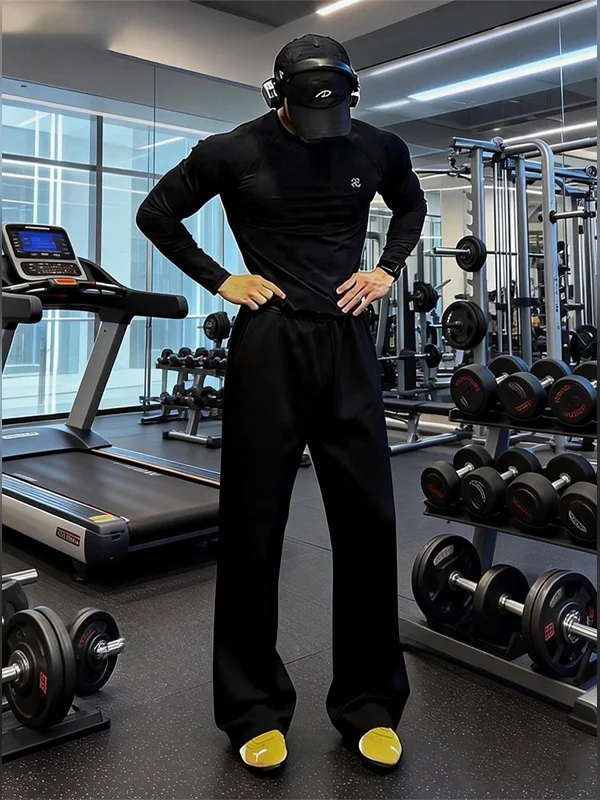 

Chipotle American Sle Fitn Sports Pants Men's Spring New Faionable Bend Knife Sweatpants Youth Casual Straight Leg