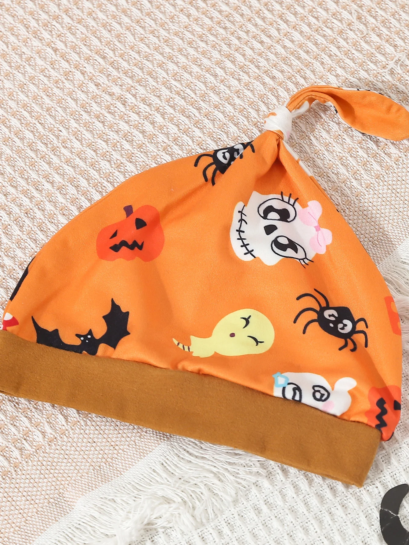 Baby Autumn Casual Halloween Suit Cartoon Cute One-piece Triangle Clothes with Long Pants and Hat 3 Piece Set