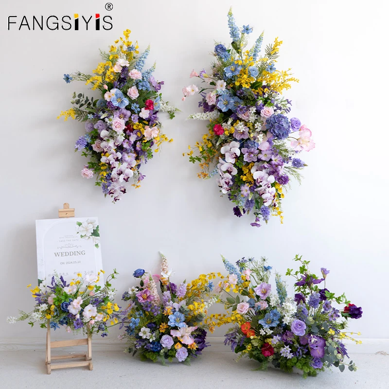 

Орхидея фиолетовая Роза Delphinium, подвеска для украшения свадебного фона, праздника, коридора, пола, цветочный знак приветствия, Декор