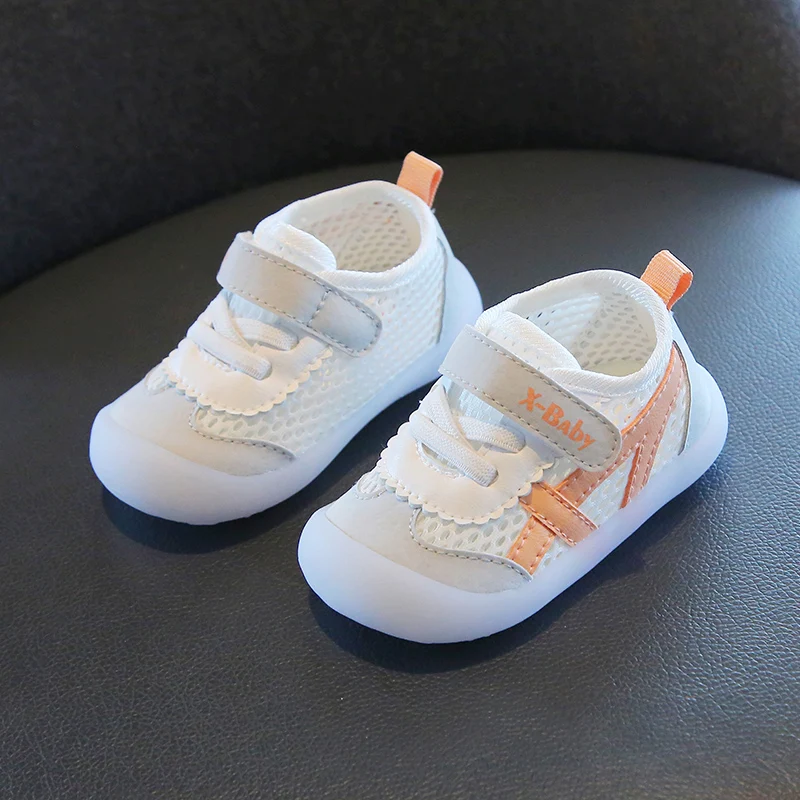 Baby Boys Girls Breathable Mesh Toddler Shoes Jelly Soft Bottom Comfortable Non-slip Casual Small White Mesh Shoes