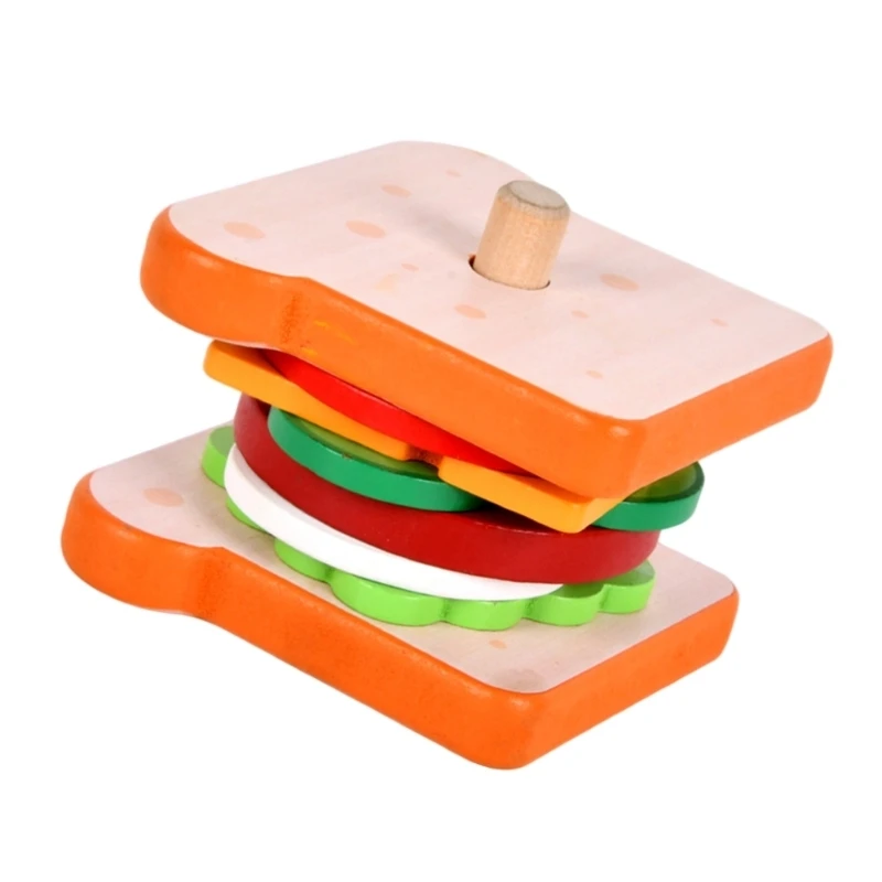 Creative Sandwich Hamburger Design Stacking Game Play Toy for Toddler Gift