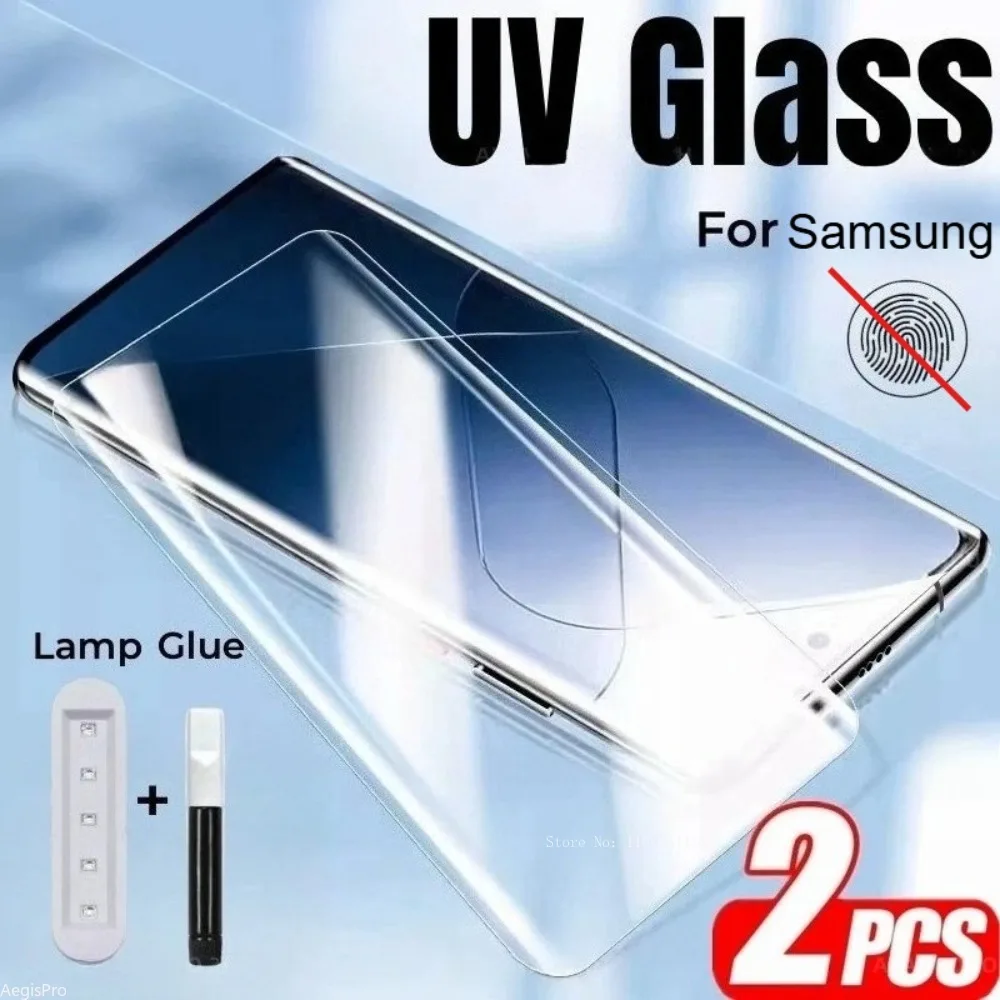 UV-Glas für Samsung Galaxy S21 S22 S23 S24 S25 Ultra, kratzfeste Displayschutzfolien für Samsung Galaxy S22 S23 S24 S9 S10 Plus