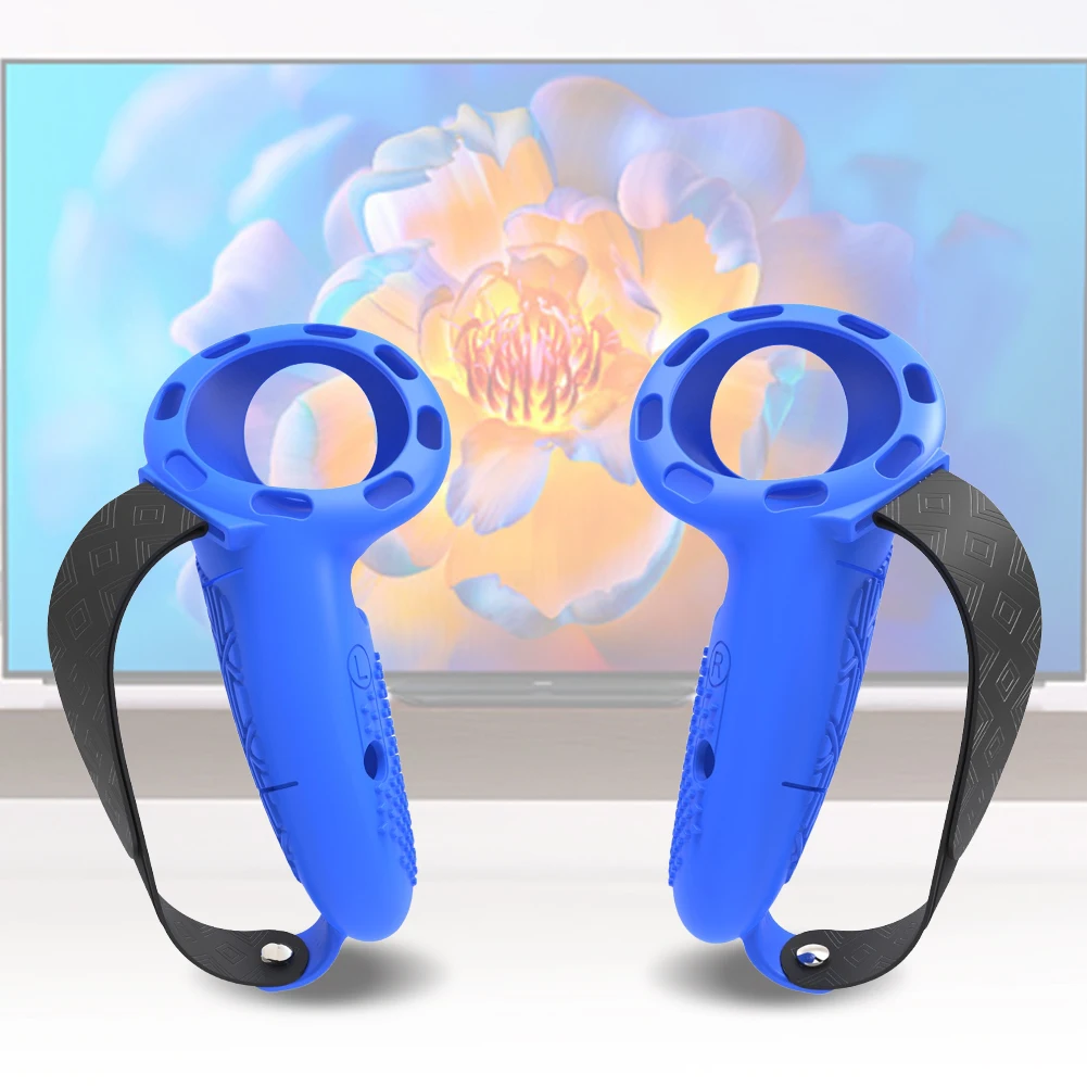 

Silicone Controller Grips Cover with Adjustable Knuckle Straps Controllers Protector for Meta Quest 3/3S VR Accessories