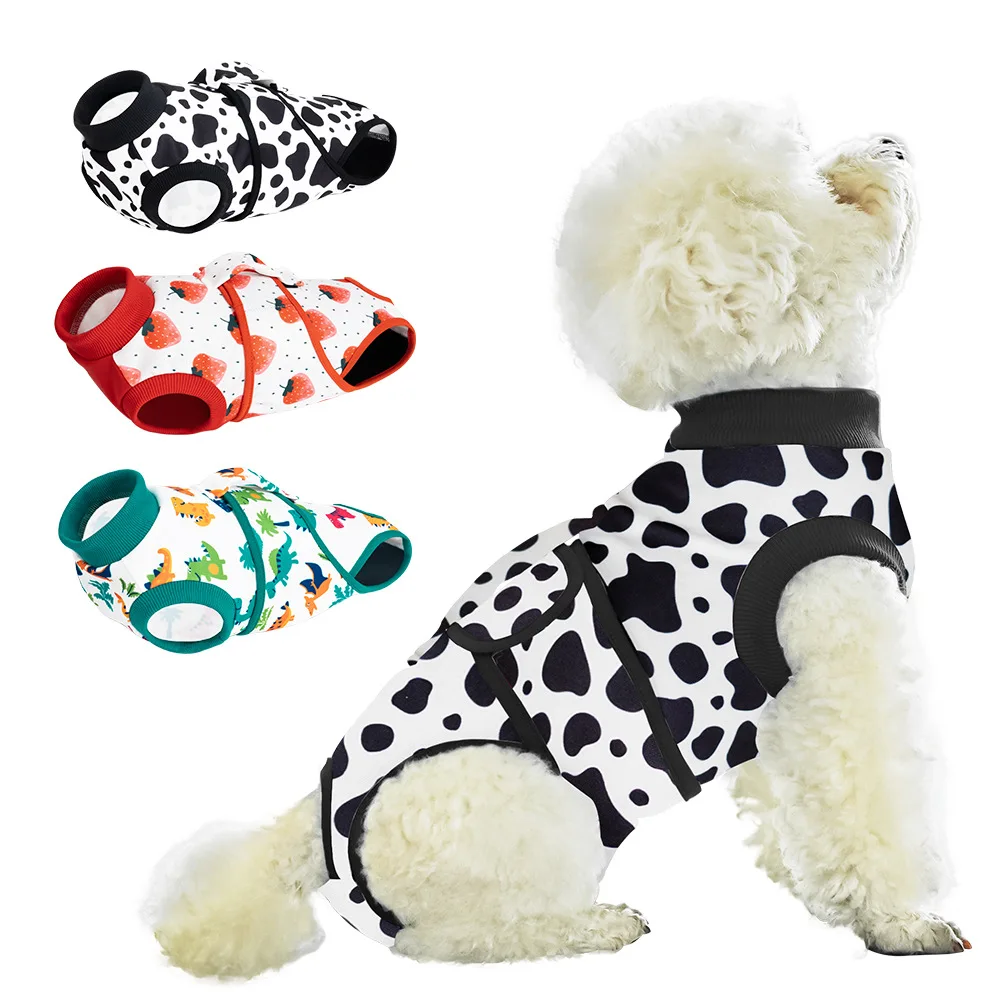 

Cotton Dog Recovery Suit Anti-Lick Dog Romper Medical Sleeveless Dog Clothes Male Bodysuit For Dogs After Surgery Dog Onesie