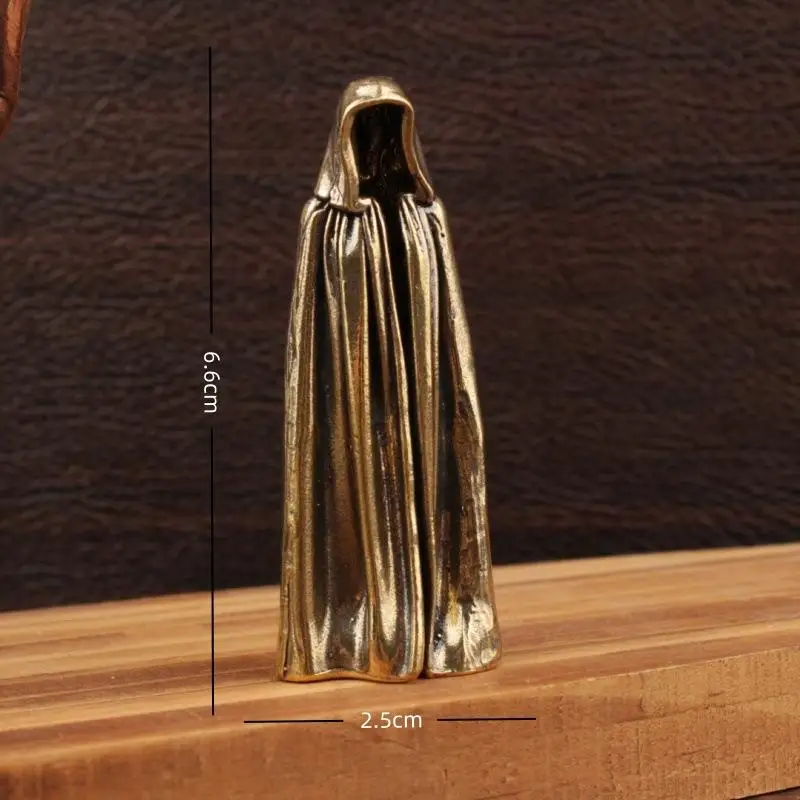 Mini-Schleiermann-Figur ohne Gesicht, Vintage-Messingstatue, kleines Dekorationsstück für das Arbeitszimmer, Schreibtisch, Weihnachtsgeschenk – Detail 9