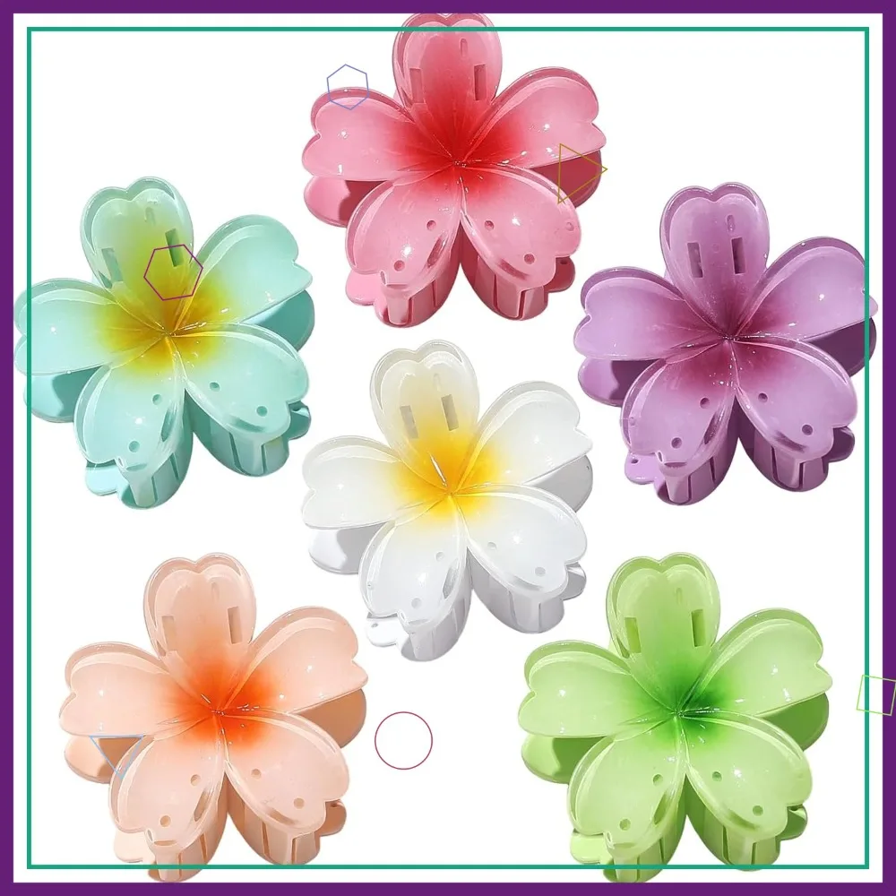 

Набор из 6 заколок-крабов для волос с цветочным дизайном для женщин, большой размер, прочная фиксация, нескользящие, для густых, тонких и вьющихся волос, в пляжном стиле