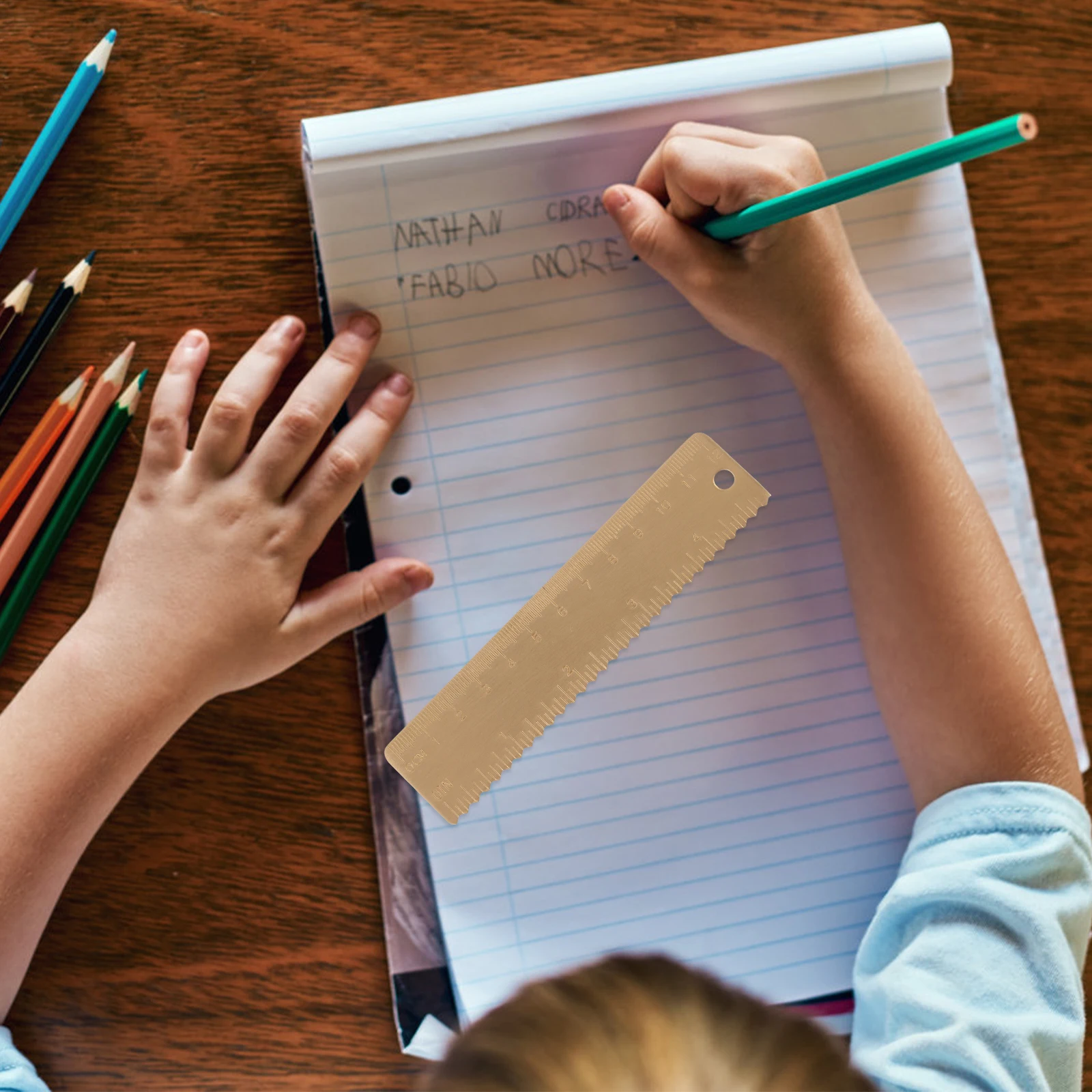 

Brass Scale Ruler 30Cm Metal Straight Edge For Drawing Engineering Measuring Students Portable Tool Rulers For Office Drawing