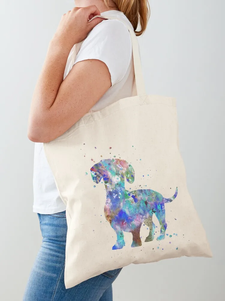 

Dachshund, Dachshund dog watercolor print, Dachshund art Tote Bag cloth bag woman Women's handbag large size bags