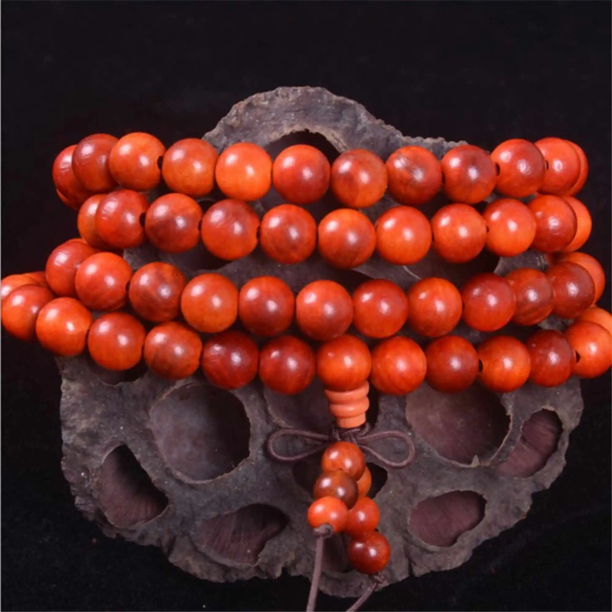 

8mm natural 108 blood dragon wood Buddha bead bracelet Fragrant Men Handmade Energy Bodhi Trendy Stackable Prayer