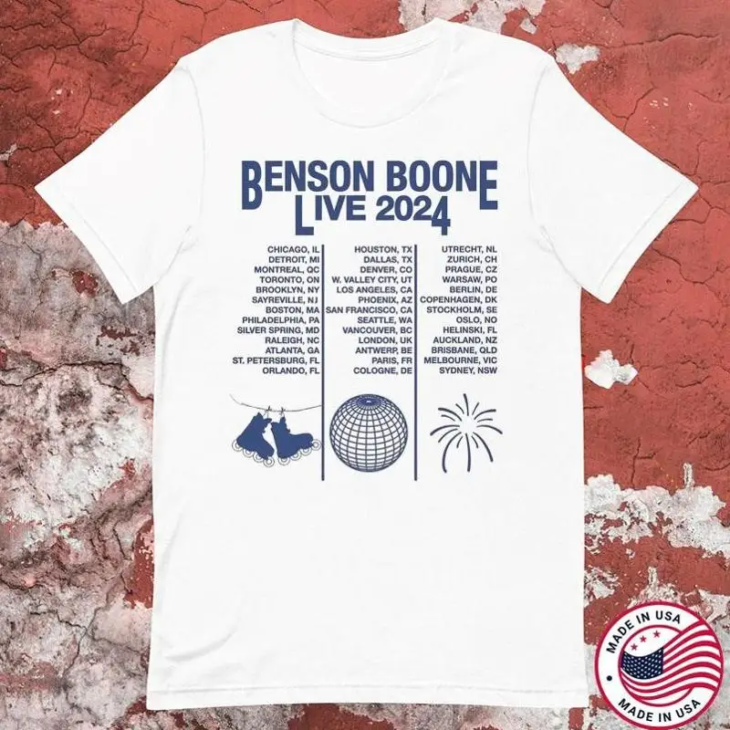 

Benson Boone Live World Tour 2024 T Shirt Size S 5Xl