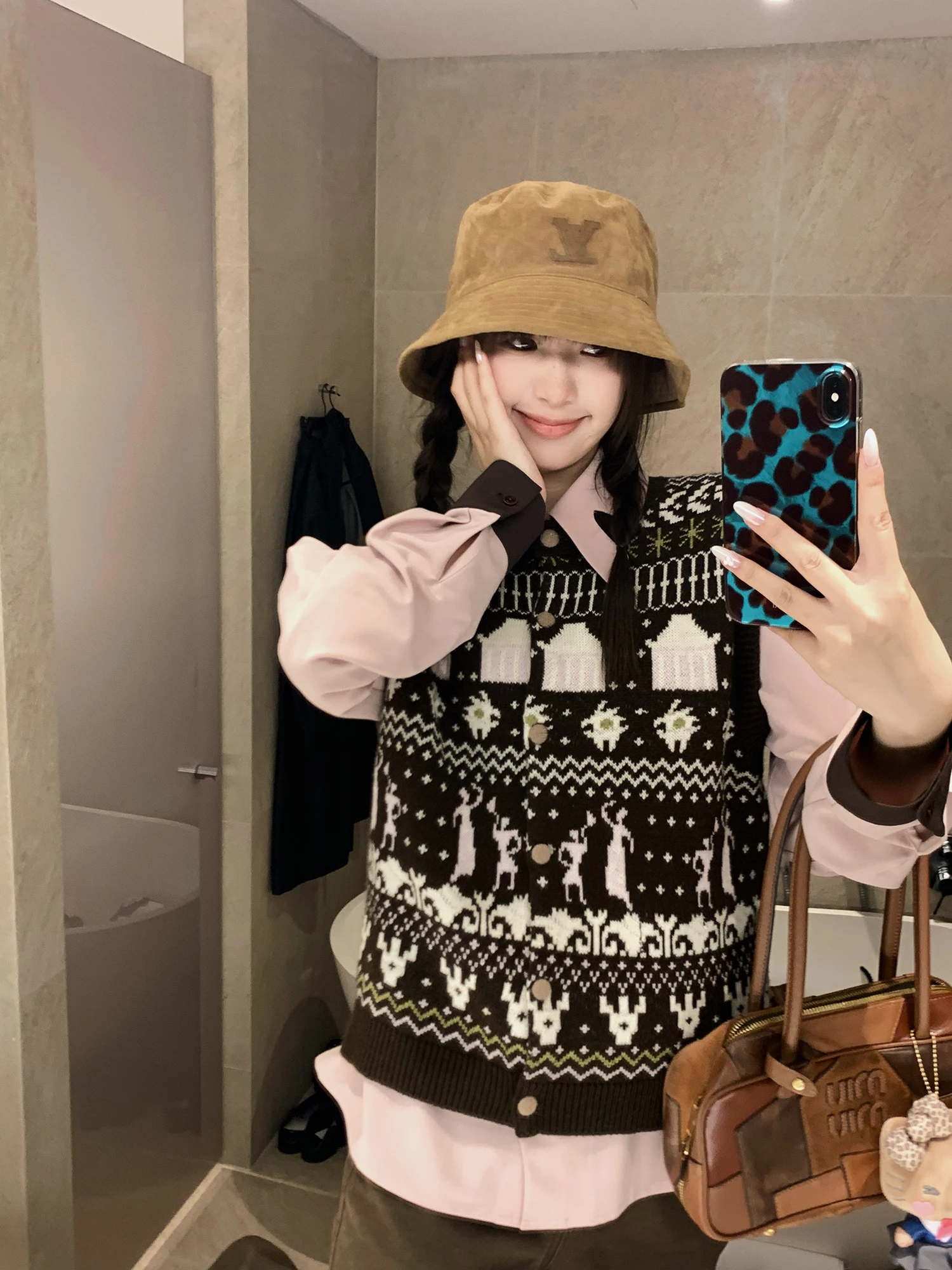 

Жилет с длинными рукавами и узлом на горловине, в стиле Color Block Fair Isle, от Xiaojun Junni, из мягкой шерстяной смеси, для повседневной носки