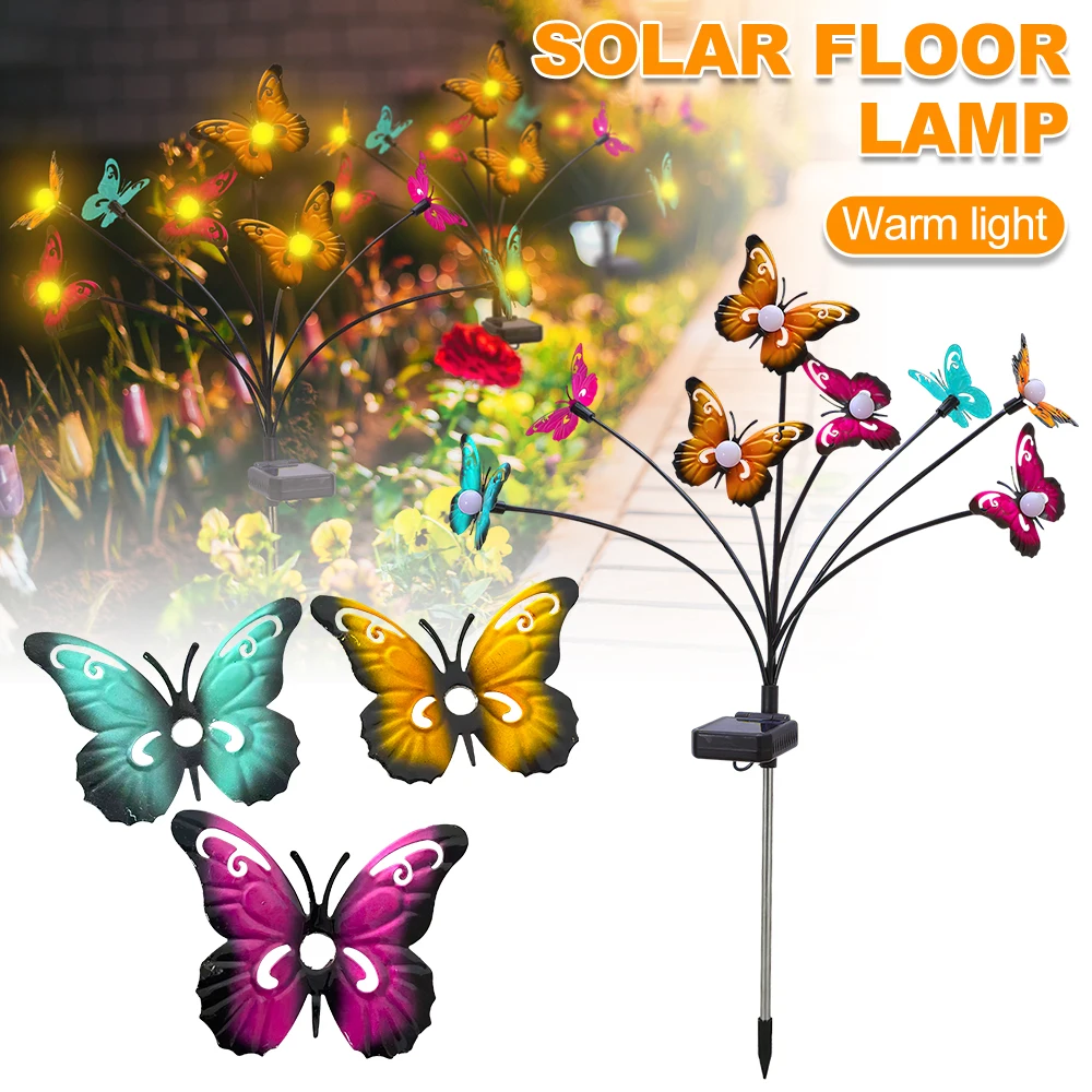 1pcs LED Solar Light Waterproof Butterfly Firefly Solar Lamp Garden Decoration Landscape LED Light Solar Powered Parks Lawn Lamp