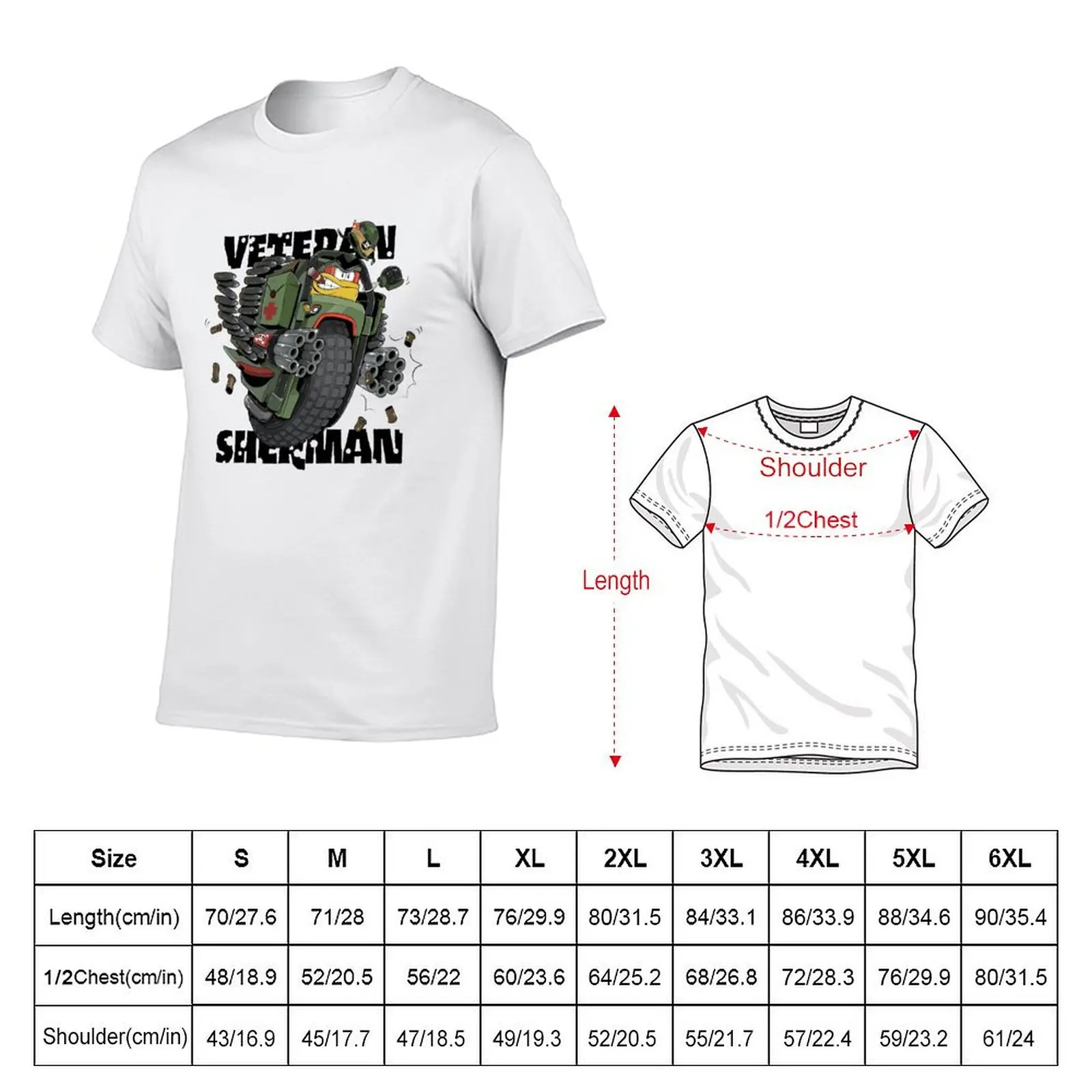Veteran Sherman T-Shirt t shirt personalised t shirt man plain cotton tshirt 100% T-Shirt