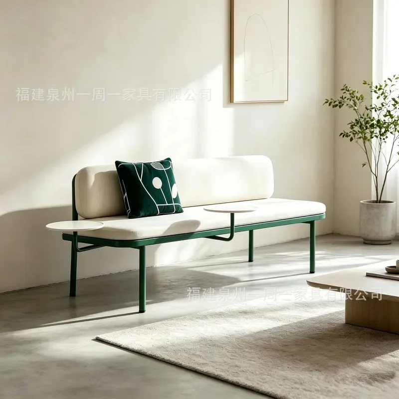 Industrial Light Luxury Dining Table and Chair Set Simple Modern Designer Creative Edge Backrest Bench with Soft Cushion