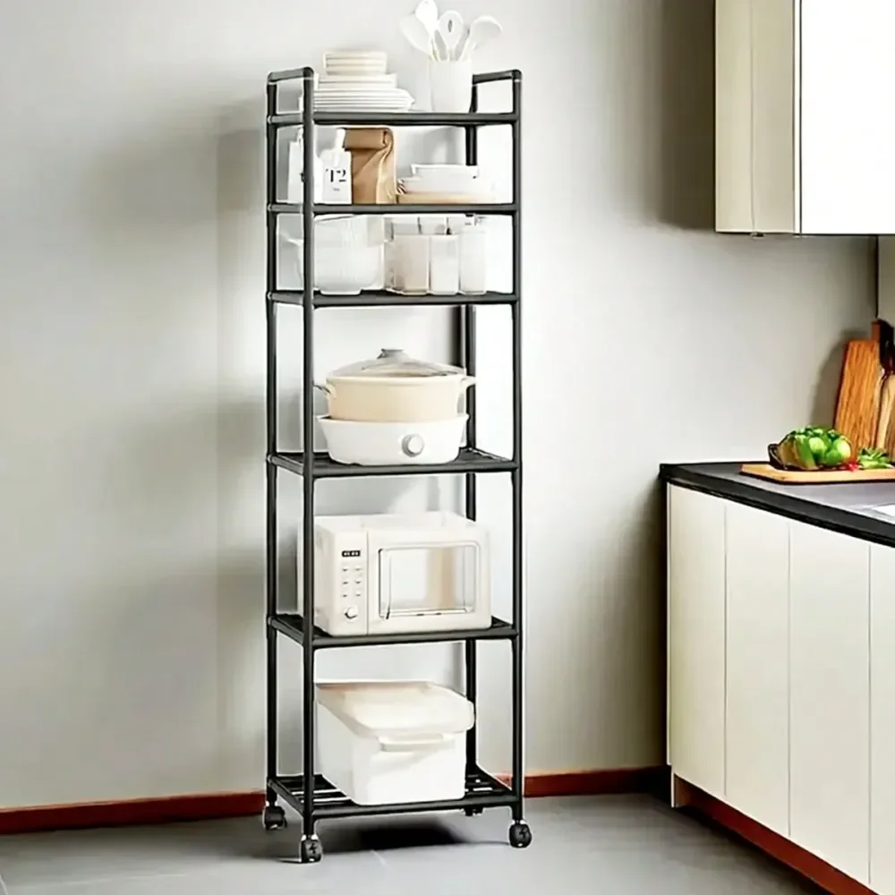 

Garage Shelving Storage Shelf Shelves Storage Rack, Adjustable Metal Rack, Storage Pantry Rack With Wheels For Food Storage, Sto