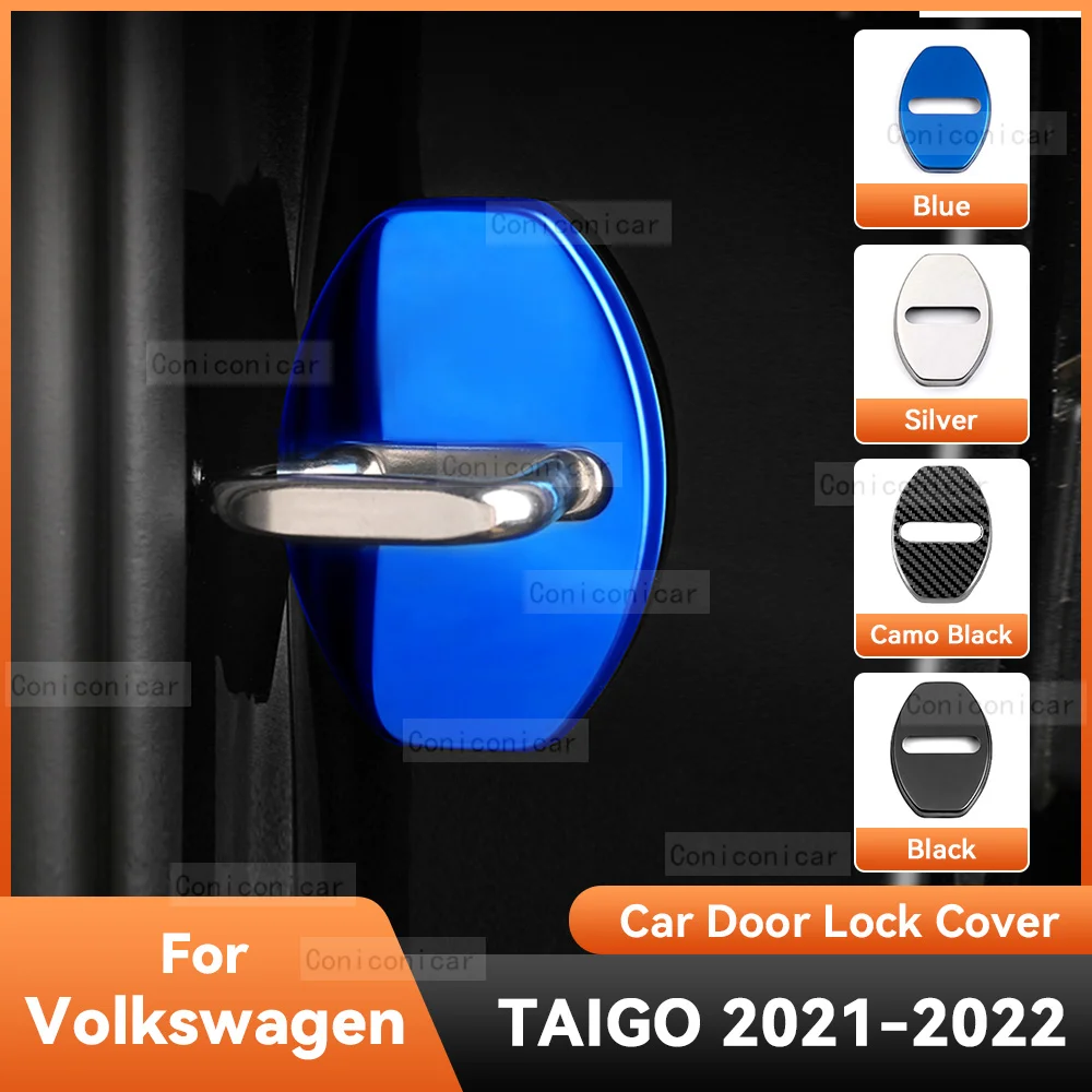 For VW Volkswagen Taigo 2022 2021 Accessories Car Door Lock Protect Cover Emblems Case Stainless Steel Decoration Protection