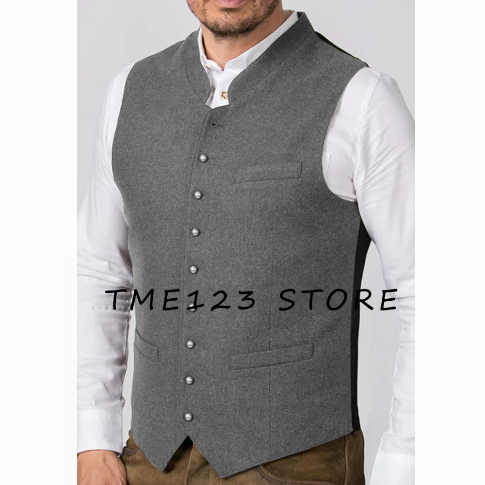 Vintage Men\'s Social Vest Men\'s New Herringbone Vest Business Solid Color Simple Sleeveless Vest Formal Man Vests Male Summer