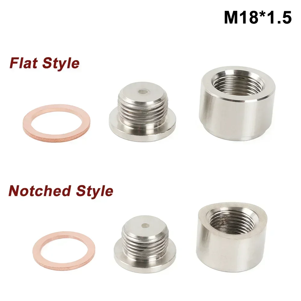 Stainless Steel O2 Sensor Bung M18x1.5 Thread Weld In Exhaust Oxygen Mounting Adapter Plug Kit