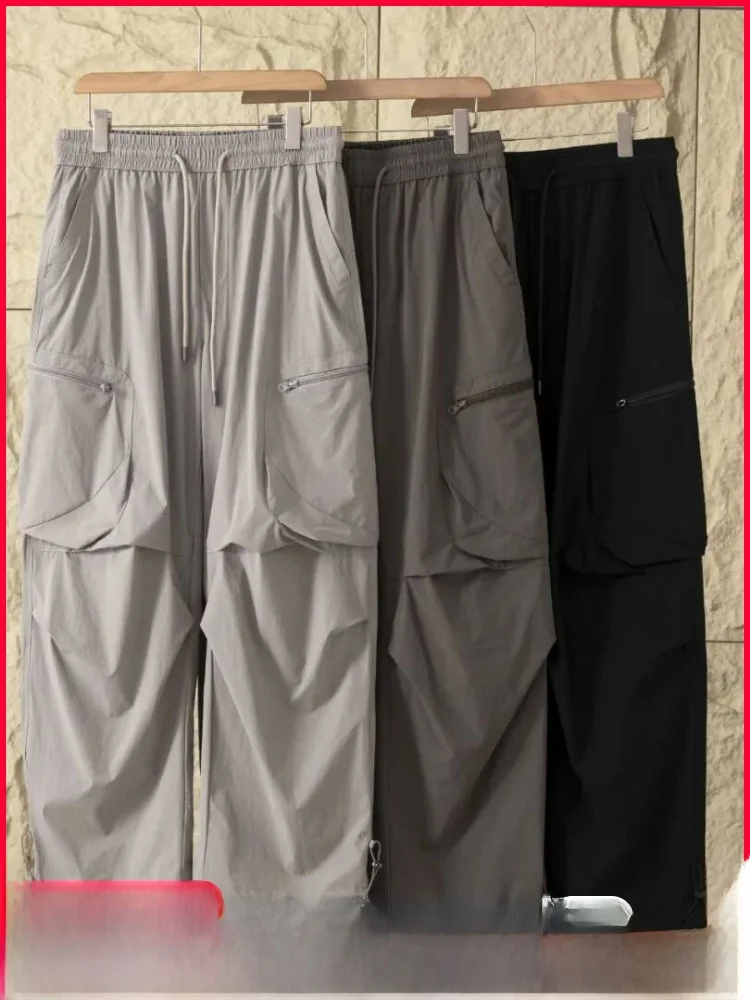 

Мужские легкие дышащие брюки прямого кроя для работы и повседневной носки, 3D-пошив, с множеством карманов, весна-лето