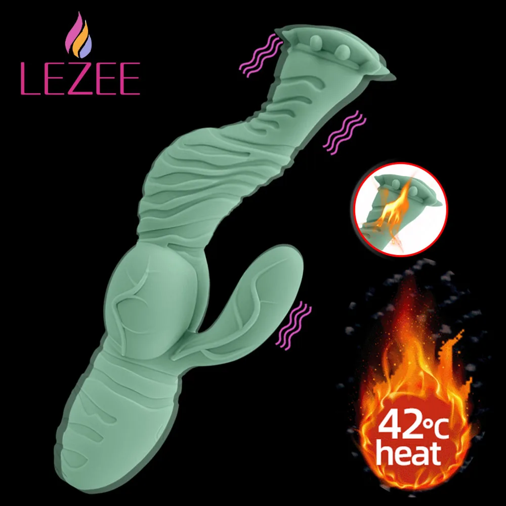 

LEZEE Rabbit Vibrator Dildo Dual Head Vibration G Spot Clitoris Stimulation Masturbators Massager Penis Adult Sex Toys For Women